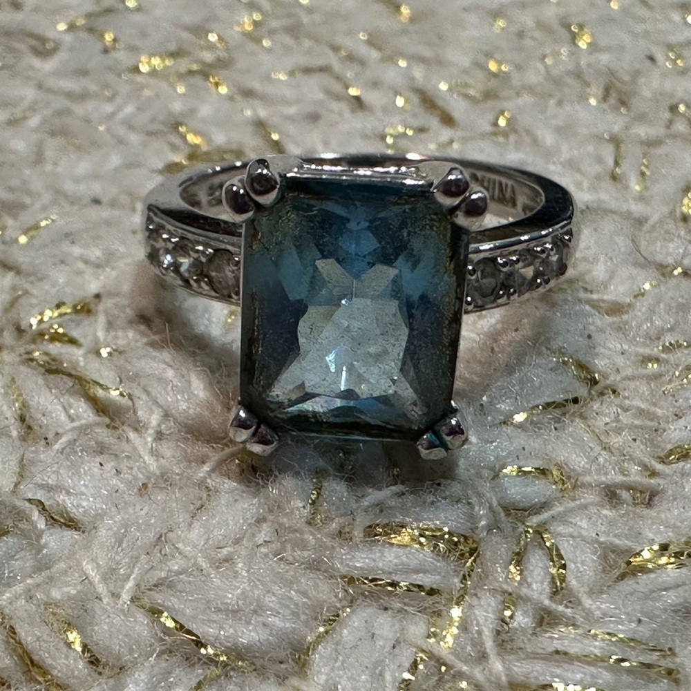 Beautiful Blue Topaz and Diamond Ring